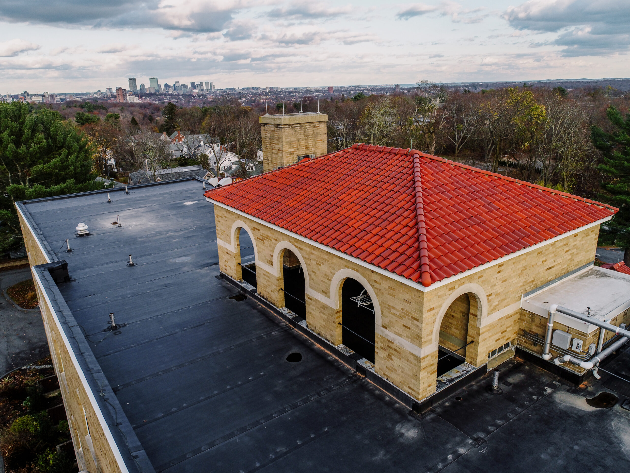 Newly installed commercial roof