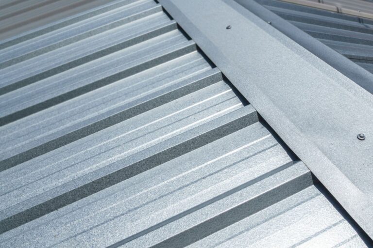 light grey metal sheet roof