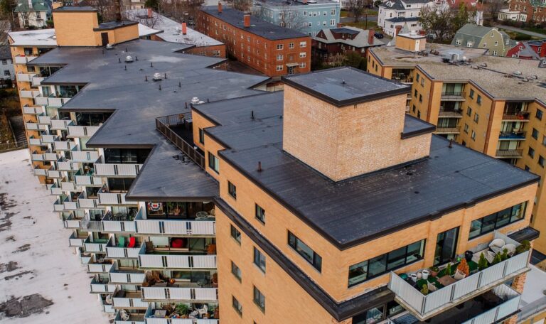 New roof on an apartment building